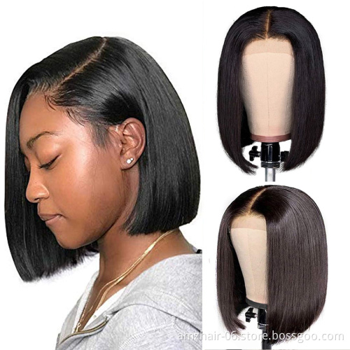 Wholesale Straight Bob Wig Human Hair Hd Full Lace Front Wig For Black Women Cheap Raw Indian Virgin Human Hair Lace Frontal Wig